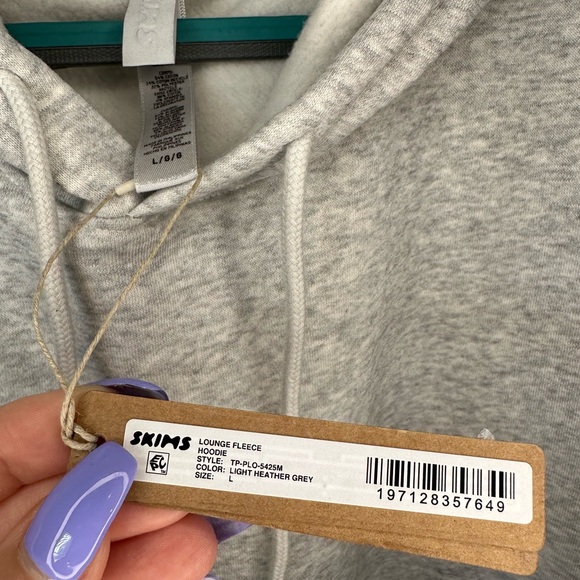 SKIMS Men’s Fleece Lounge Hoodie Light Heather Grey Sz. L SOLD OUT - Picture 5 of 5